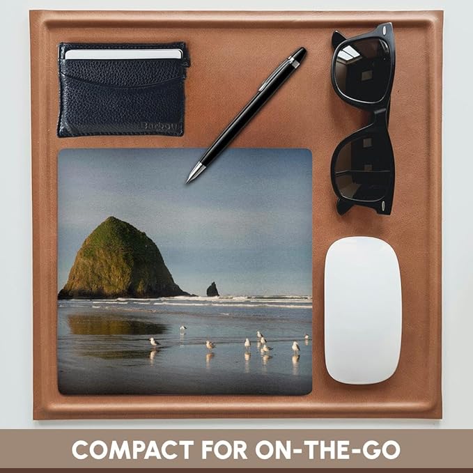 3dRose Mouse Pad Haystack Rock on Cannon Beach Oregon - 8 by 8-Inches (mp_279334_1)