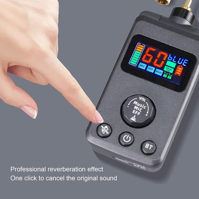 Dual None Wire Microphone Cordless Dynamic Microphone UHF Handheld Microphone with Receiver for KTV Singing