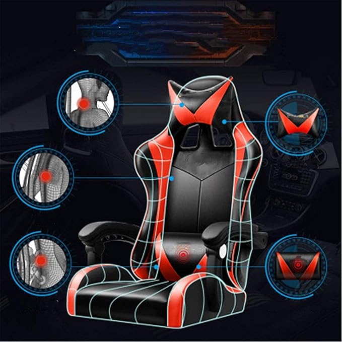 Office Chair Office Chair Home Computer Chair Gaming Chair Gaming Chair Reclining Internet Cafe Back Chair PC Computer Swivel Chair Chair (Color : Red Size : One Size) Needed