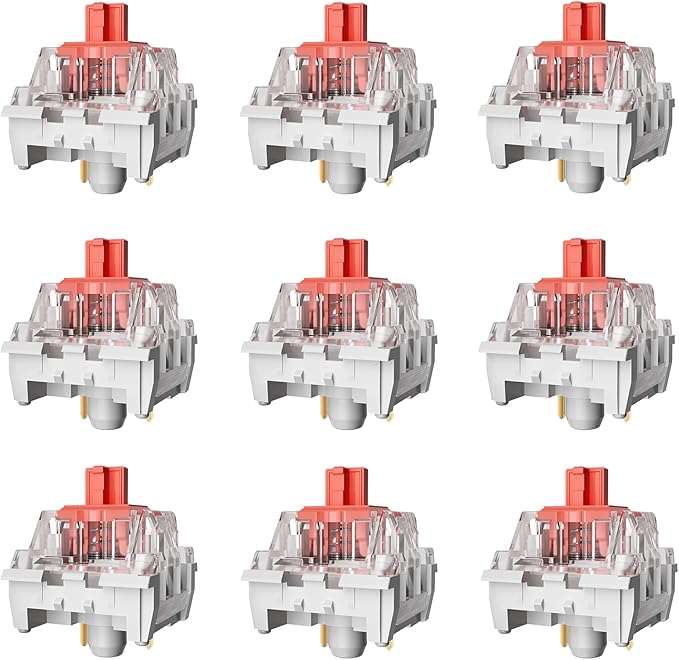 Mechanical Gaming Keyboard Red Switches3 Pin 50gf RGB SMT Linear SwitchDustproof and Waterproof Switch (Red108PCS)