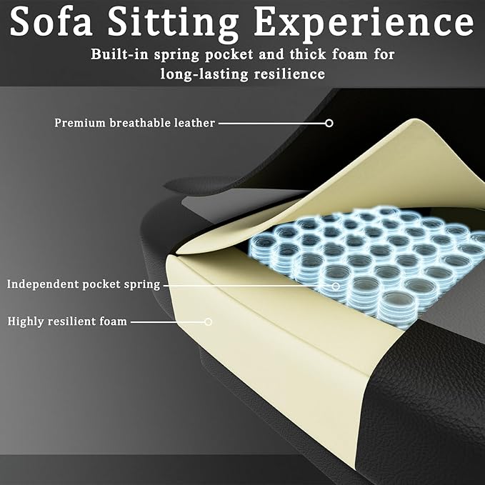Gaming Chair with Pocket Spring Cushion and Footrest PU Leather Game Chair Adjustable Headrest Home Office Desk Chairs Comfortable Ergonomic Computer Chairs