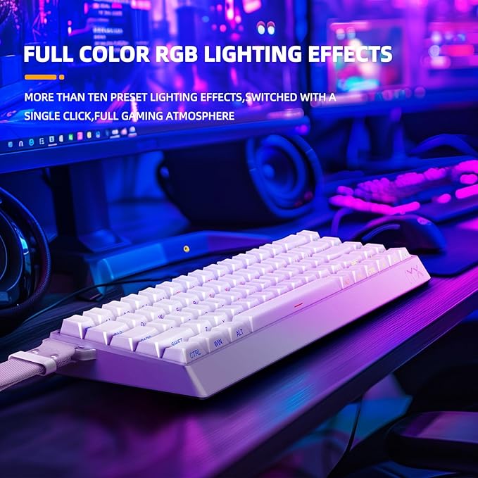 MU68PRO Rapid Trigger Magnetic Switch Keyboard Aluminum CNC Frame 65% TKL Hot Swapped RGB Programmable Wired Gaming Keyboard for Win/Mac Gamer-White