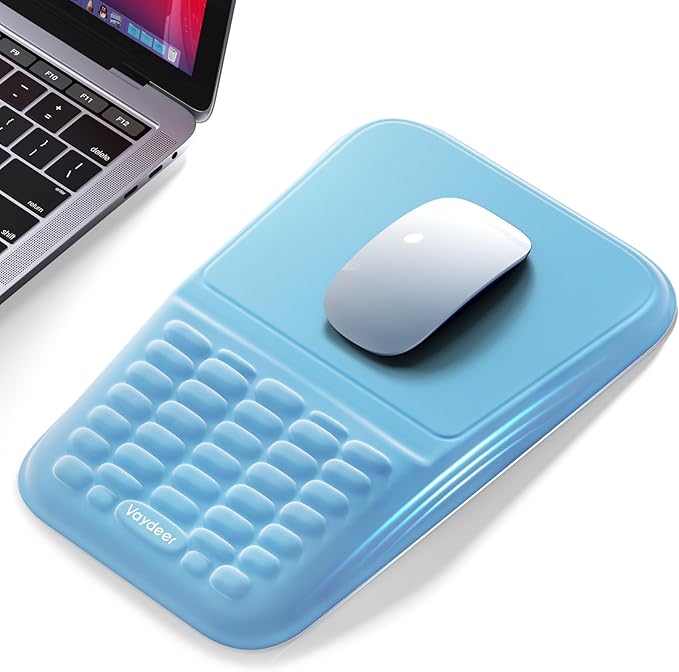 Vaydeer Ergonomic Mouse Pad with Wrist Rest – Memory Foam Mouse Pad with Wrist Support &amp Massage Bulge Non-Slip PU Base Relieves Carpal Tunnel Pain – Ideal Mouse Wrist Rest for Office &amp Home