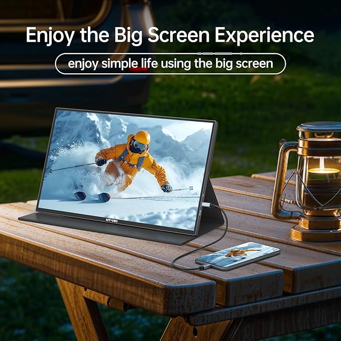 MT-VIKI 18.5 inch Portable Monitor 1080P 100Hz 72% NTSC Large Portable Screen Stand FHD IPS Screen HDR Gaming Display Travel Second Monitor for Mac PC Xbox PS4/5