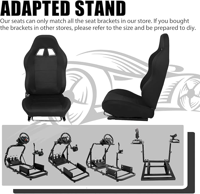 Dardoo Racing Gaming Simulator Cockpit Frame Seat Fit for Logitech/Thrustmaster G27 G29 G920 TX PXN with Adjustable Double SlideAdapt Racing Wheel Stand ChairVideo Game Seats
