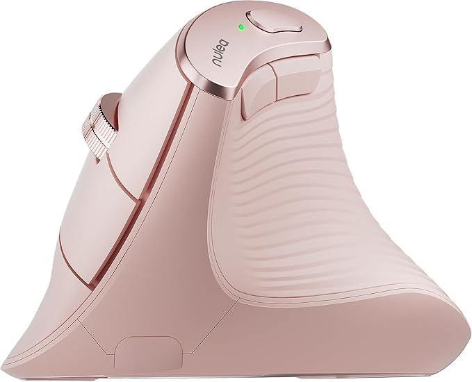 Nulea M510 Vertical Mouse Wireless Ergonomic Mouse for Comfy Tracking 3 Adjustable DPI (800-1200-1600) 2.4G Wireless Vertical Mouse with 6 Buttons Compatible with Windows Mac OS Laptop PCPink