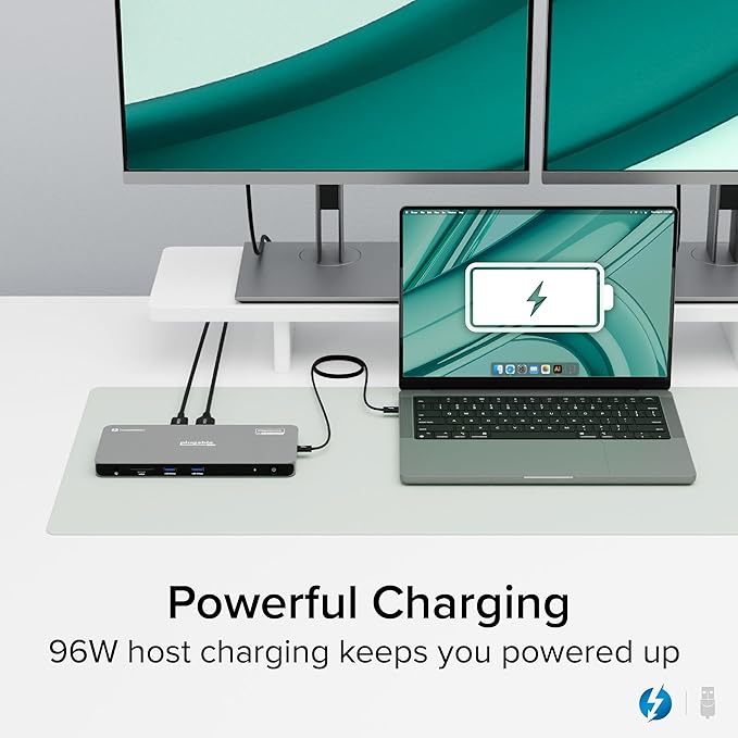 Plugable Thunderbolt 4 Dock for Quad Monitors 100W Thunderbolt Docking Station Connects up to Four 4K Monitors for Windows and Mac Laptops 2x HDMI 4x Thunderbolt 4/USB C Driver Required TBT-6950PD