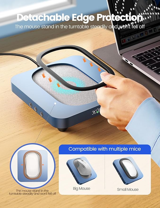 Undetectable Mouse jigglerMouse Mover Wiggler Shaker Device with Enlarged Turntable Adjustable IntervalLED Display Moves Randomlyfor Gift Keeps PC/Laptap Active to Improve Office Efficiency