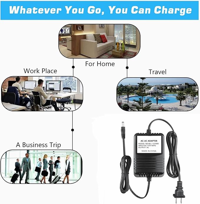 AC to AC Adapter Compatible with X Rocker Game Gaming Chair 51231 Power Supply Cord Cable