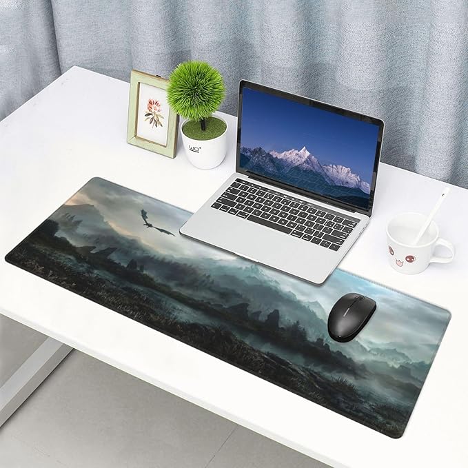 Generic Mouse Pad Non-Slip Rubber Base Mouse Pad Waterproof Desk Writing Mat for Office Home 12x31.5in Black2