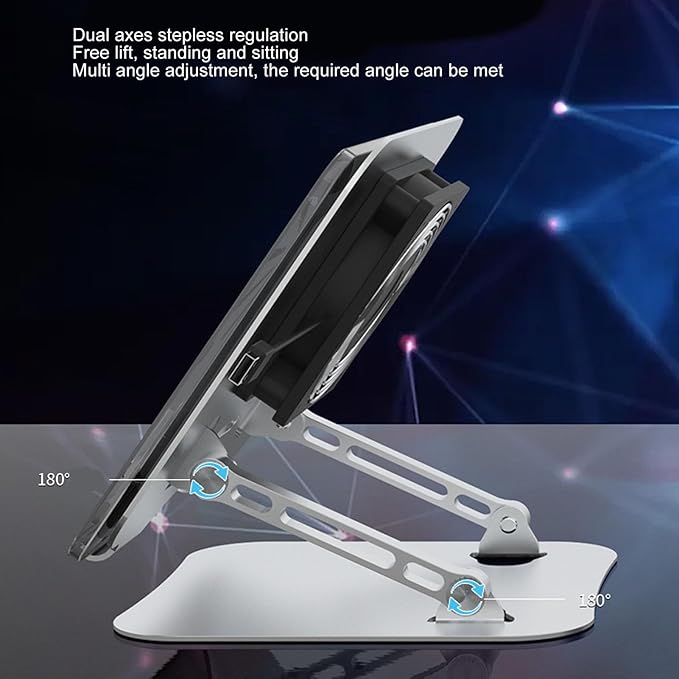 GOTOTOP Laptop Cooling Stand Aluminum Alloy 17inch Innovative Flower Laptop Cooling Pads Elevatable Cooler Stand with USB Base