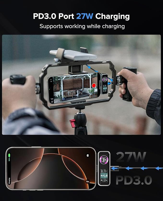 ZIKE Z791C Magnetic Portable SSD 512 GB External SSD Built-in Fan 4K 120fps ProRes Video Recording USB3.2 Gen2 up to 990MB/s Supports PD3.0 Port 27W Charging Compatible with iPhone 17/16/15