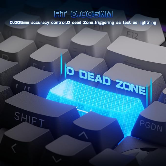 ATTACK SHARK R85 HE Wired 75% Rapid Trigger Mechanical RGB Gaming Keyboard with Custom Lightbox8KHz Polling Rate0.005mm RT Accuracy0.08MS LatencyHall EffectMagnetic SwitchDriver for PC-Moonlight