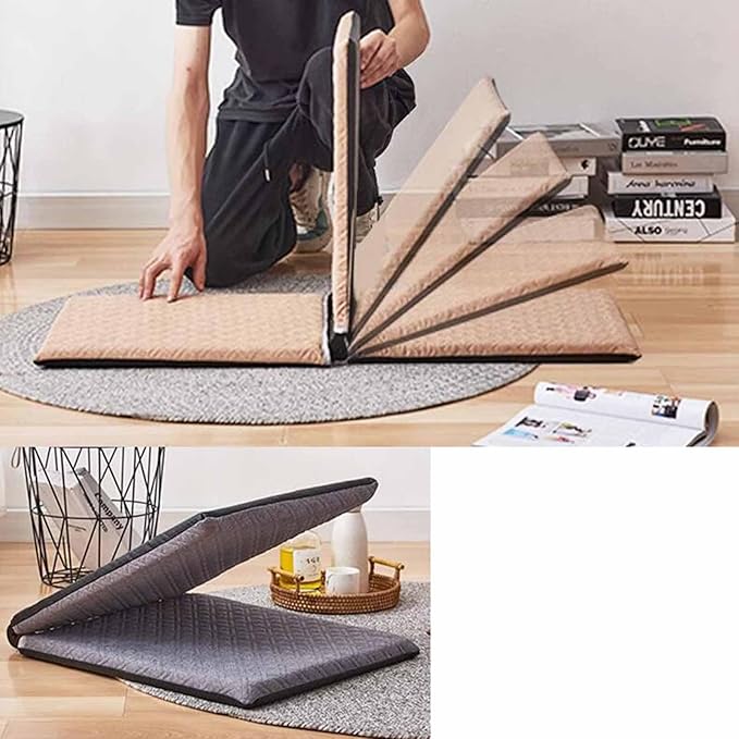 Tatami Floor air Portable Floor air with Backrest Support - Multi-Angle Adjustable Folding Sponge Upholstered Seats for Games Meditation Classroom and Living Room