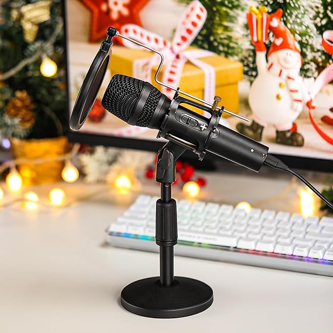 MAONO USB/XLR Podcast Dynamic Microphone Studio Mic Kit with Volume Control Shock Mount Pop Filter Ideal for Vocal Instruments Recording Voice Over Live Streaming (HD300T)