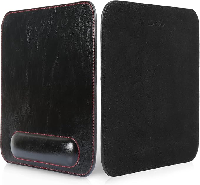 Londo Leather Mouse Pad with Wrist Rest – Ergonomic Support Non-Slip Base Smooth Surface