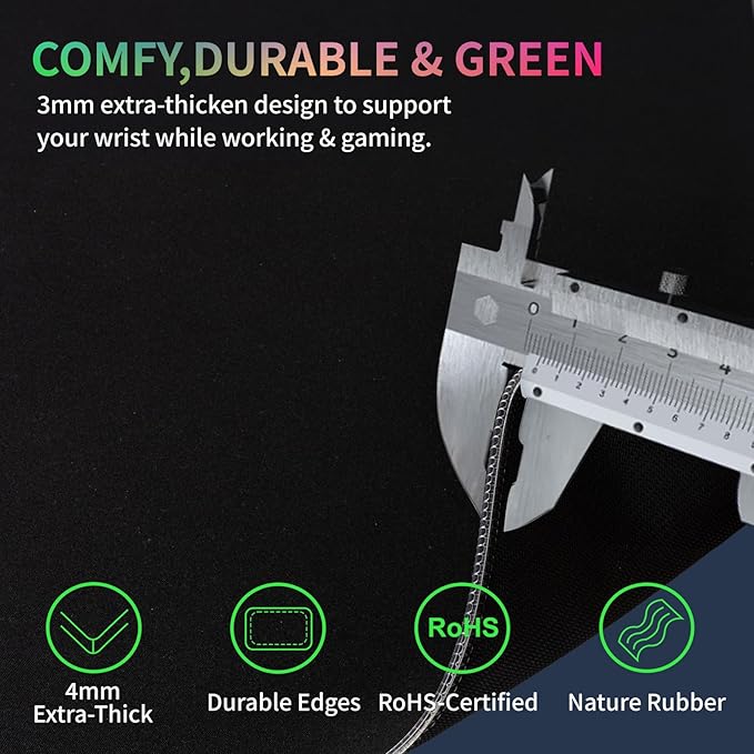 RGB Gaming Mouse Pad with Wireless Charging 15W LED Mouse Mat 31.5 * 11.8 in 10 Light Modes Extra Large Mousepad Non-Slip Rubber Base Computer Keyboard Mat for Gaming MacBook PC Laptop Desk