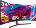 Gawfolk 34 Inch Ultrawide Curved Gaming Monitor 1500R PC Screen UWQHD 3440x1440 165hz Curved Computer Screen with FreeSync Multi-Directional Adjustable Base