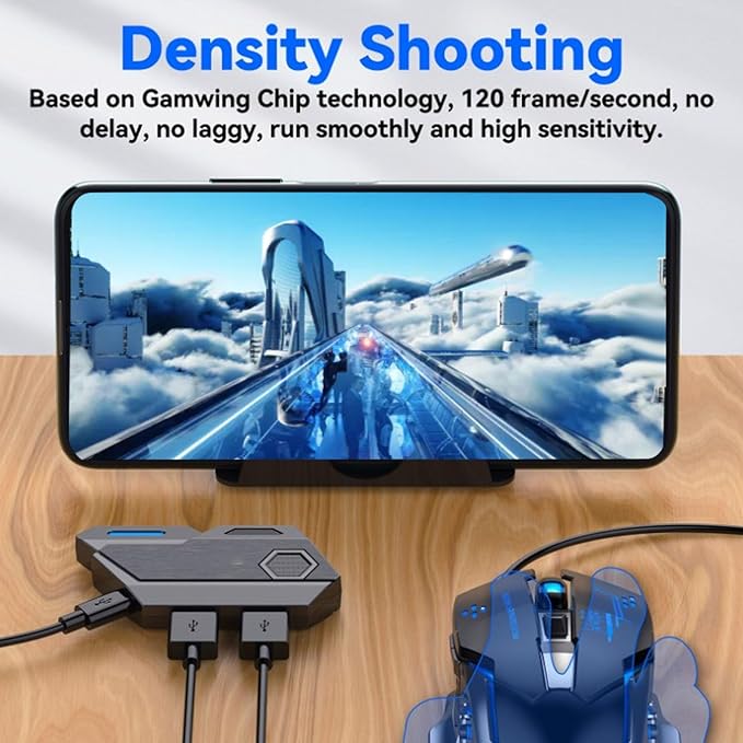VBESTLIFE Half Hand Gaming Keyboard and Mouse Combo 38 Keys Single Handed Wired RGB Keyboard and Gaming Mouse Converter for Android PC Gaming Player