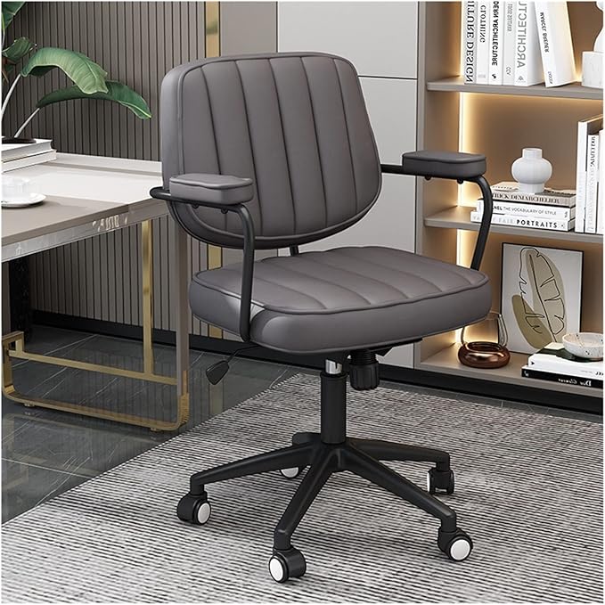 Adjustable Office Computer Chair with Armrest Computer Chair Household Adjustable Lifting Backrest Gaming(Dark Gray)