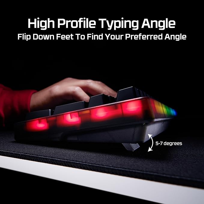 HyperX Origins 2 1800 – Gaming Keyboard PC Swappable Housing Hotswap Switches High Profile 1800 Layout 8k Polling Adjustable Angle Mechanical Switches
