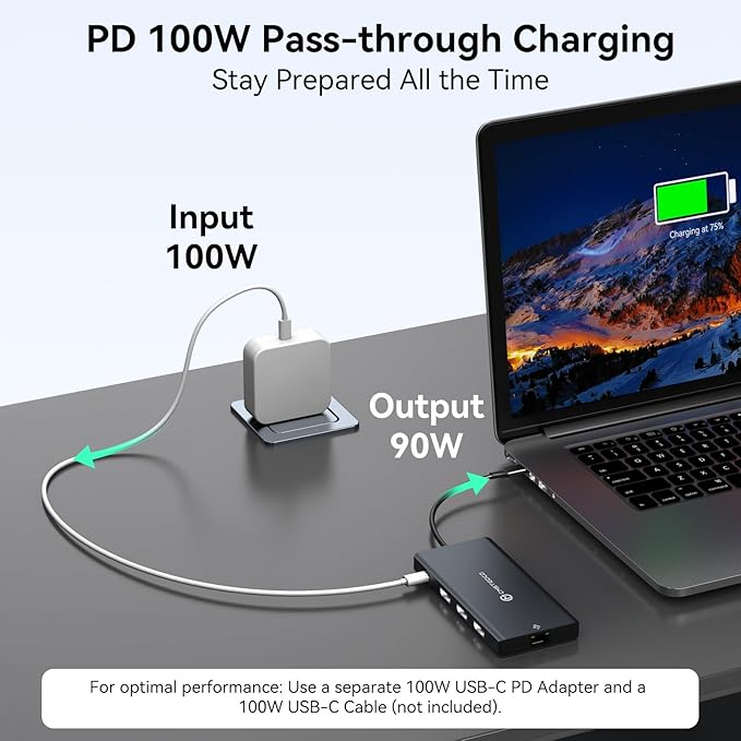 USB C Docking Station 3 Monitors 100W PD 12 in 1 Thunderbolt to Triple Monitor Docking Station USB C Hub Multiple Adapter 2xUSB-C 3.2 2xUSB-A 3.0 SD Card 1000Mbps Ethernet Light Gray
