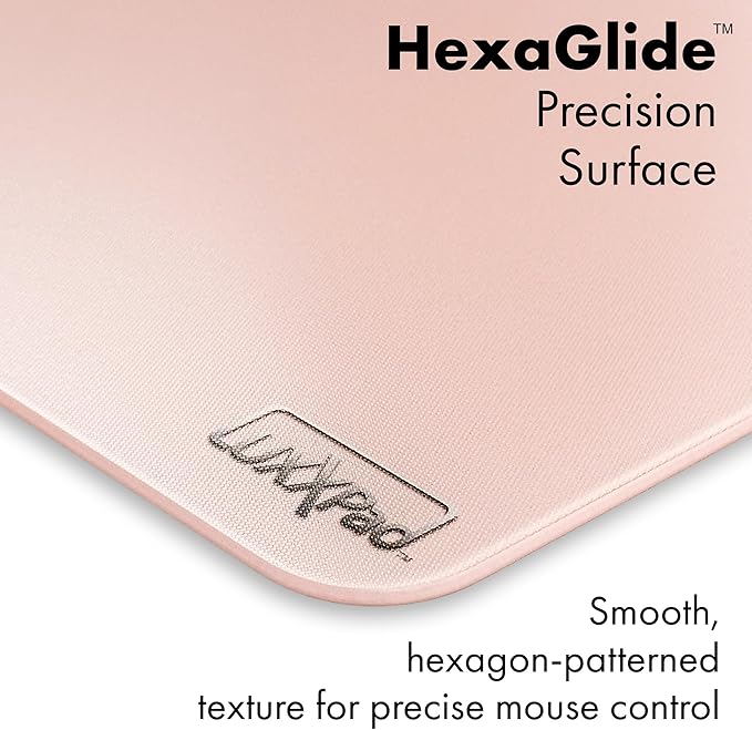 Glassboard Studio LuxxPad Glass Mouse Pad - Mouse Pad Gaming and Dry Erase Note Taking Pad Tempered Strong Glass with Rubber Non-Slip Feet for Gaming &amp Work (Blush Pink 10 x 14)