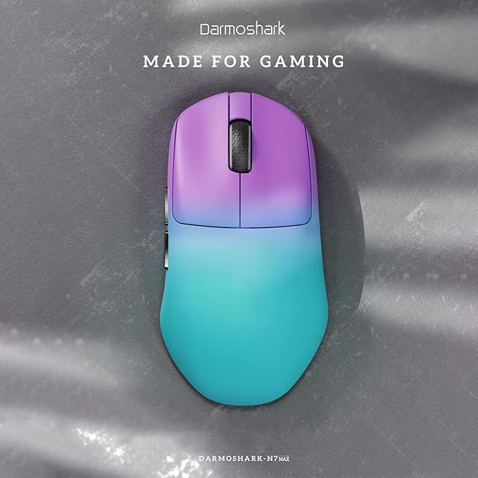 Darmoshark N7MAX Wireless Gaming MouseTri-Mode 8K/USB-C/BluetoothUp to 30000DPIPAW3950 Optical Sensor Lightweight 49g5 programmable ButtonComputer Mouse for LaptopPCMac(Purple)