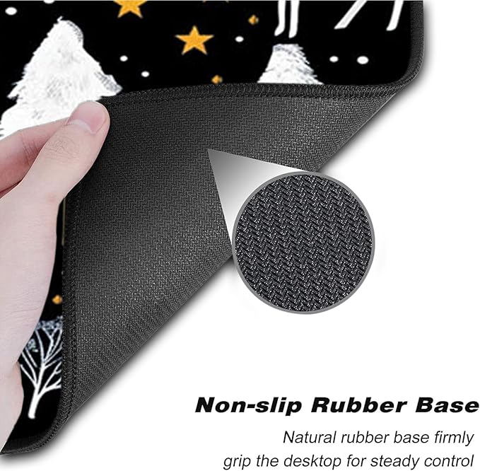 Keyboard Wrist Rest SetMemory Foam Wrist Support Mouse Pad31.5x11.8 Desk Mat for Comfortable Typing &amp Pain ReliefNon-Slip Base for Office &amp Home Use - Cute Training Deer and Trees
