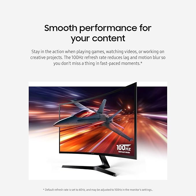Samsung 27 Essential S3 (S36GD) Series FHD 1800R Curved Computer Monitor 100Hz Game Mode Advanced Eye Comfort HDMI and D-sub Ports LS27D366GANXZA 2024