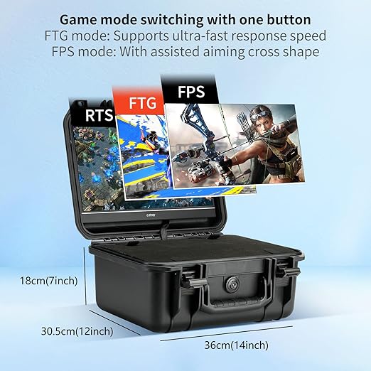 G-STORY 14‘’ Portable Monitor Case for Switch 24K&amp60Hz or 1080P&amp120Hz Portable Gaming Monitor IPS Screen HDMI Shock-Resistant Travel carrying Bag Game ModeTravel Monitor fo Switch2(no Includ