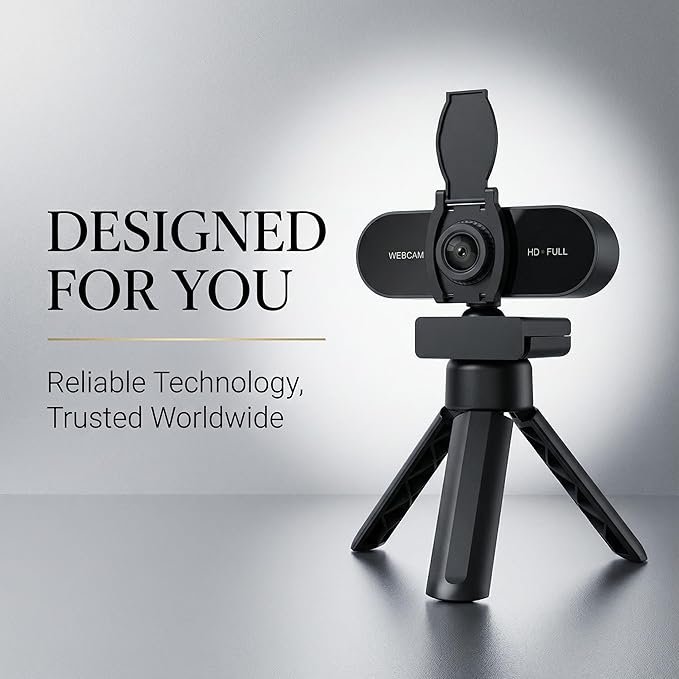 4k P Automatic focus HD Webcam with Microphone Noise Cancellation Privacy Cover Wide-Angle Lens Auto Light Correction Plug &amp Play USB Webcam for Laptop Desktop PC Mac Zoom Skype Streami