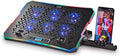 NGS Hero Stand Laptop Cooling Dock 6 Quiet Fans LCD Display RGB Height Adjustable 2 USB Ports Smartphone Holder Non-Slip 2400 RPM