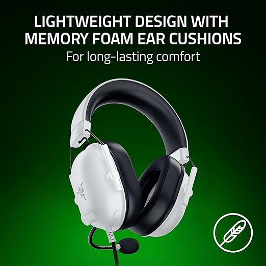 Razer BlackShark V2 X Xbox Gaming Headset: 50mm Drivers - Cardioid Mic - Lightweight - Comfortable Noise Isolating Earcups - for Xbox Series X Series S PS5 PC Switch via 3.5mm Audio Jack - White