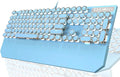 Typewriter Style Mechanical Gaming KeyboardRetro Punk Gaming Keyboard with White Backlit 104 Keys Blue Switch Wired Cute Keyboards with Detachable Wrist RestBlue Keyboards for Office/PC/Laptop