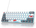 Owpkeenthy RGB Mechanical Keyboard 60 Percent Red Switches Ultra-Compact Mini Wired Gaming Keybaord with Backlit PBT Dye-Sub Keycaps for Win/Mac/PC (White/Red Switch)