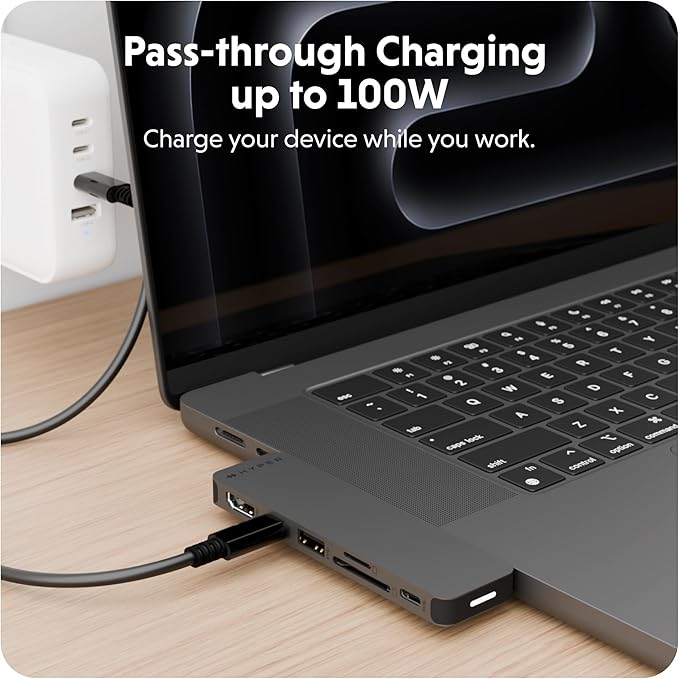 HyperDrive Next 6 Port Universal USB C Hub — 6 Port USB Hub for Seamless Laptop Connectivity w/ 4K60Hz 100W Power Delivery Ultra-Fast Data Transfer EcoSmart — Form-Fitting for MacBook &amp PC
