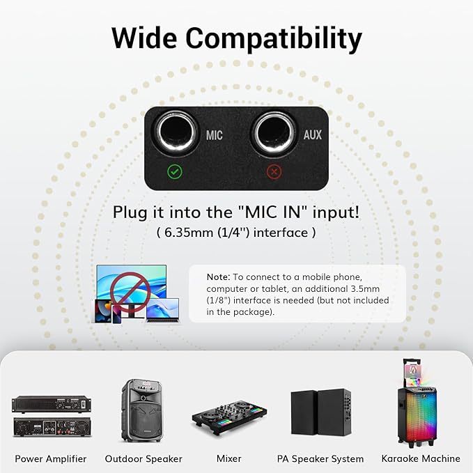 TONOR Wireless Microphones System with 4x10 Channels Cordless Handheld Microfono Inalambrico UHF Mics with Stable Signal Transmission for Karaoke Singing Party Church Wedding 60 m/200ft Red