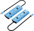 AI USB C Hub 12-in-1 Aluminum Blue Hub with GPT Voice Input 100W HDMI 4K VGA USB 3.0 Card Reader for MacBook HP Dell 0.48x0.15x0.06 Inches