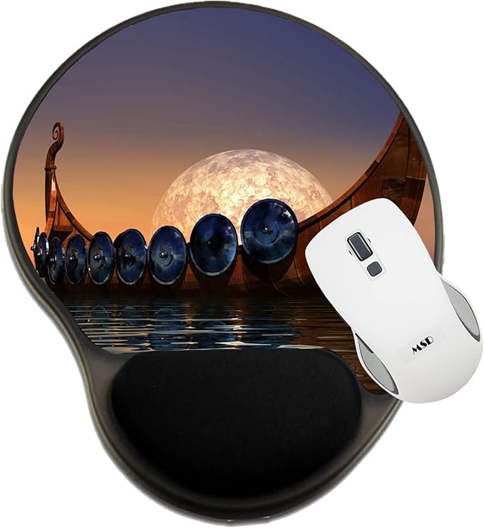 MSD Mousepad Wrist Rest Protected Mouse Pads Mat with Wrist Support IMAGE ID: 4134204 VIKING BOAT 2