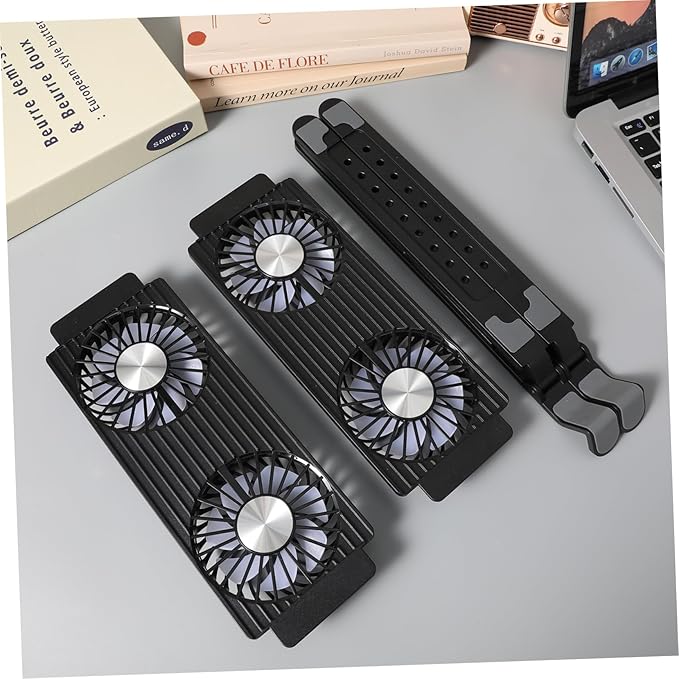Laptop Cooling Stand Fan Portable Desk Riser Support Quiet and Efficient Cooling for Home Office Use