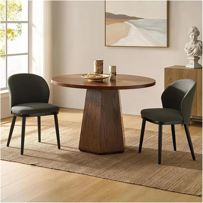 Adjustable Office Computer Chair with Armrest 1pcs Modern Style Comfortable Upholstered Decoration Dining Chairs Solid Wood Legs