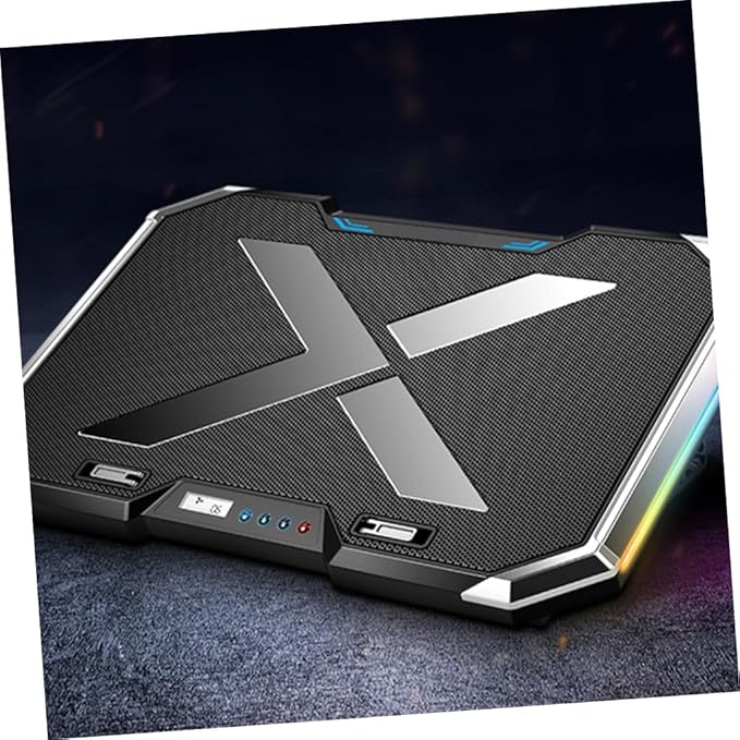 ARTIBETTER RGB Led Laptop Cooler Pad Gear Adjustable Height Fan Cooling Design with LCD Touch Control USB Powered for Gaming and Workstation Use