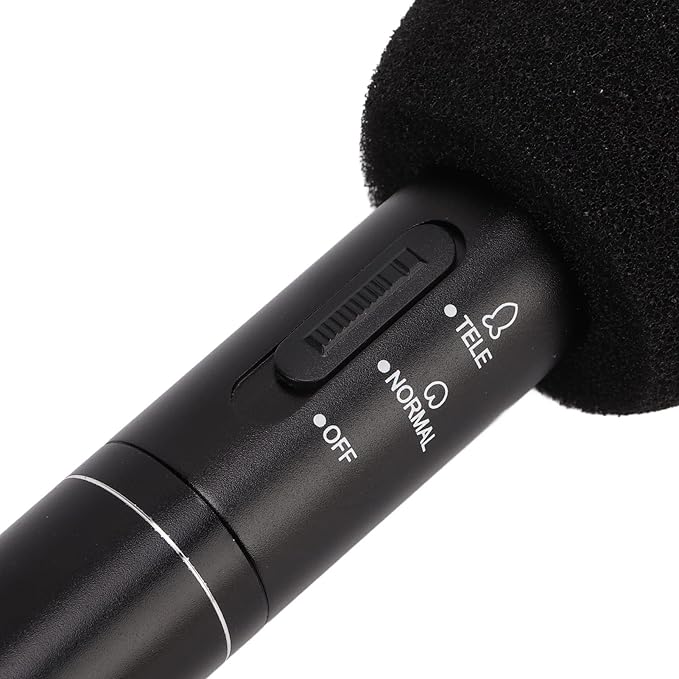 Black Interview Microphone with High Sensitivity for Meeting Recording Camera Mic + Windshield
