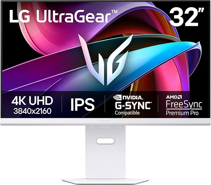 LG 32G810SA-W 32-inch Ultragear 4K UHD (3840 x 2160) IPS Gaming Monitor 144Hz 1ms NVIDIA G-Sync Compatible AMD FreeSync Premium VESA DisplayHDR 400 HDMI DisplayPort USB Type-C White