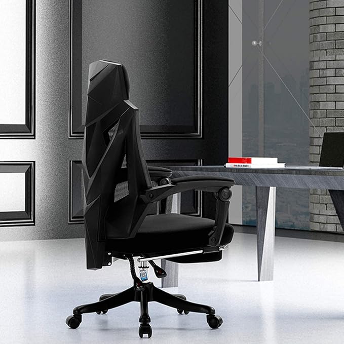 JHome Comfortable Swivel Chair Gaming Chair Office Chair Multi-Function Racing Chair Video Game Chair Adjustable Desk Chair with Armrests - Black Adjust Rolling Chair