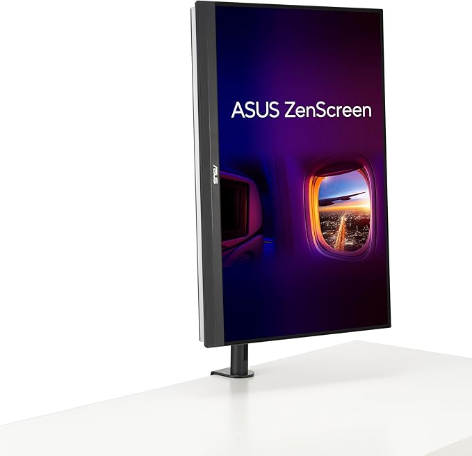 ASUS ZenScreen 27” 1440P Transportable Monitor (MB27ACF) - QHD (2560 x 1440) IPS 100Hz USB-C PD 70W Speakers Carrying Handle Kickstand C-clamp Sub-woofer 2.1 Channel Audio 3 yr Warranty