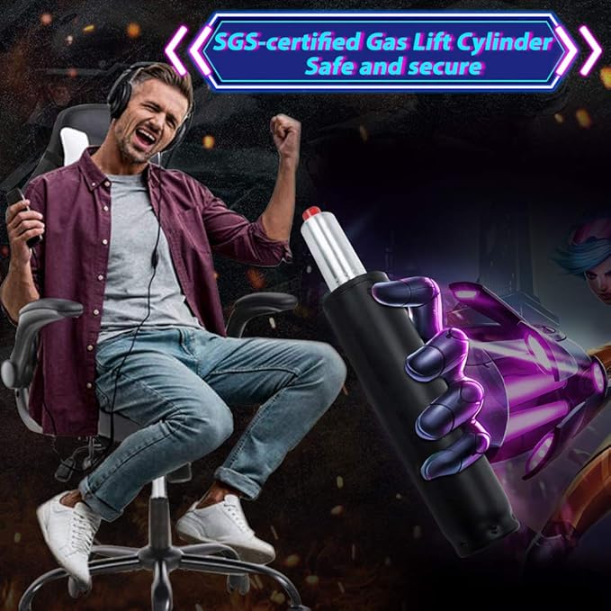 Gaming Chair Ergonomic Home Office Video Game Chairs Massage PU Leather Computer Chair Adjustable Swivel Chairs with Lumbar Support Headrest White
