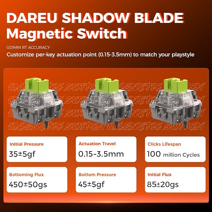 DAREU COOL68 60% Wired Gaming Keyboard Rapid Trigger Magnetic Switch Keyboard with 8000Hz Polling Rate Adjustable Actuation 0.1ms Latency SOCD Gasket Mount Hot swappable RGB Light