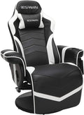 RESPAWN 900 Console Gaming Recliner with Footrest and Lumbar Support - Comfortable Ergonomic Gaming Chair with Headrest No Wheels Reclining Heavy Duty Racing Style Video Game Chairs - White